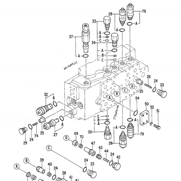 Hitachi EX300-2 วาล์วควบคุมไฮดรอลิก 4314749